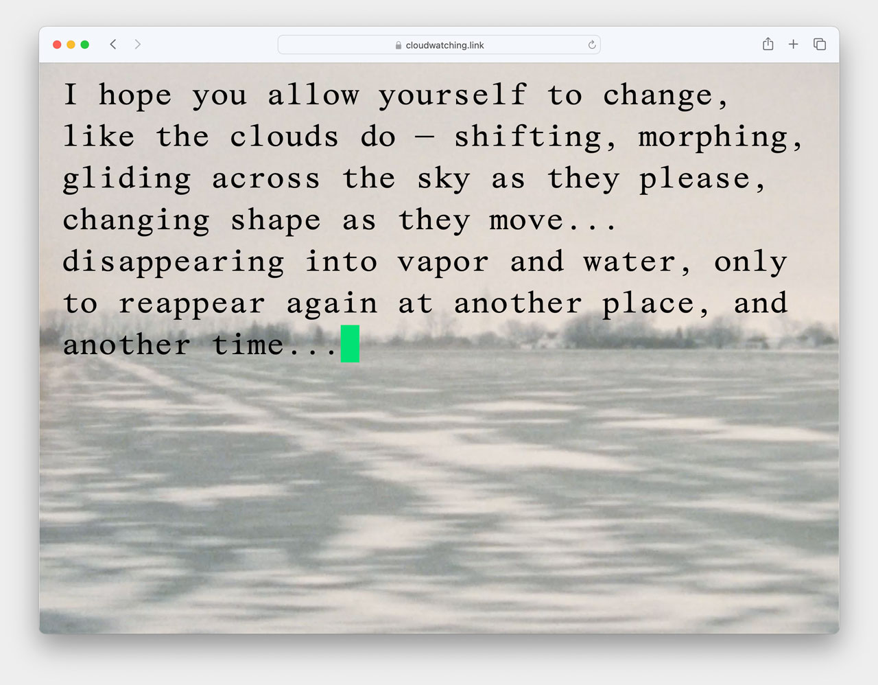 Screenshot of the cloudwatching.link webpage.